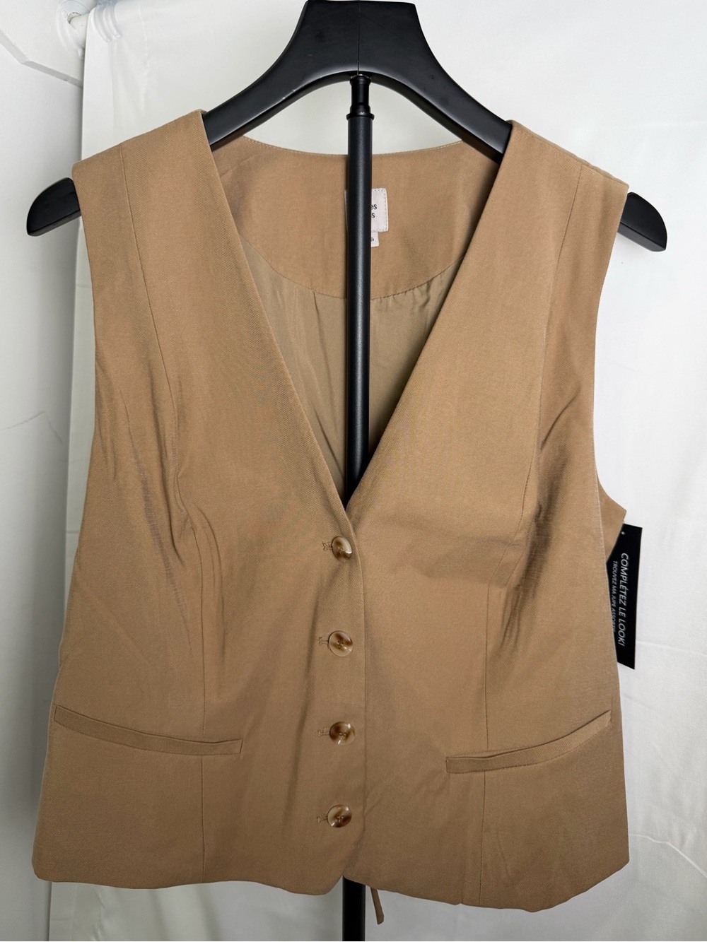 Camel Button Front Vest L/XL